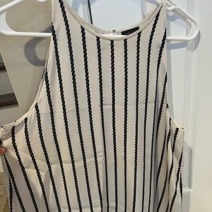 Theory silk navy and cream silk top. Medium